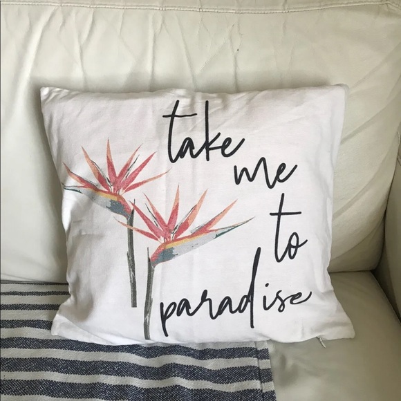 Indigo Chapters Throw Pillow Cover Cotton Floral White Paradise 16.5x18 Inches - Picture 9 of 9